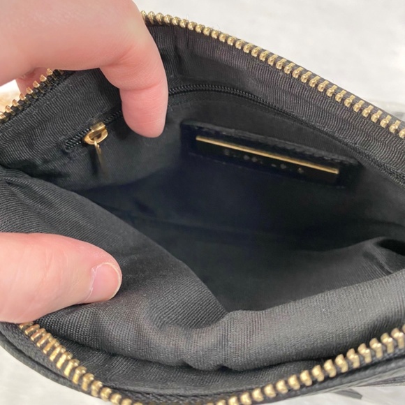 NWT Francesca’s Collection Black Slim Crossbody Bag or Clutch with Gold Chain - Picture 11 of 14